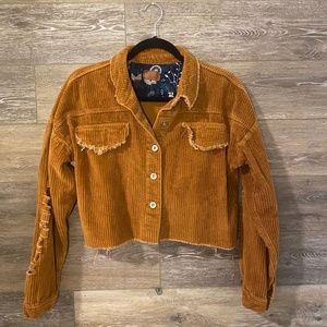 Corduroy Tan Cropped Jacket